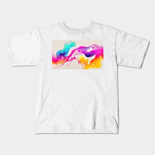 Modern Contemporary Abstract Watercolor Colorful Multicolored Cosmic Splash Galaxy Kids T-Shirt